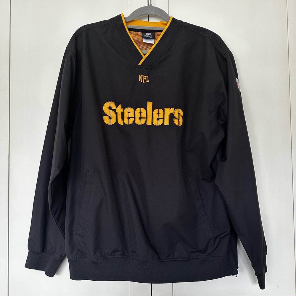 NFL Team Apparel Pittsburgh Steelers Pullover Windbreaker Jacket Size M